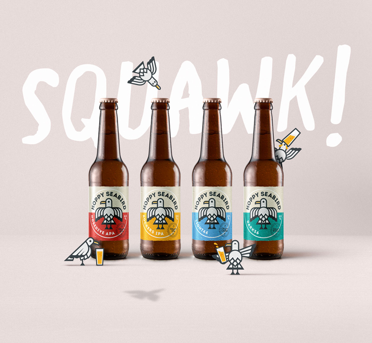 Hoppy Seabird啤酒品牌和包裝設計