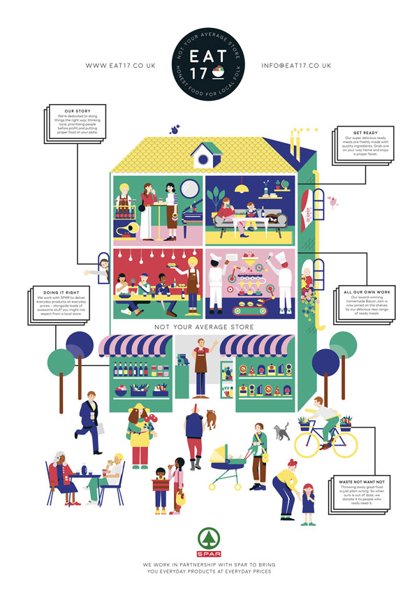 17號餐廳插畫形象設計