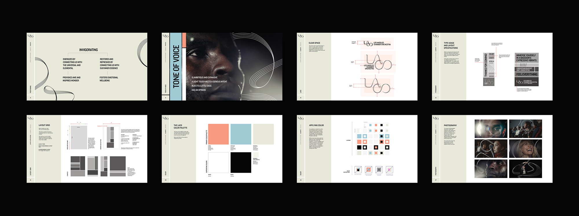 洛杉磯管弦樂隊LACO視覺形象設計，vi設計